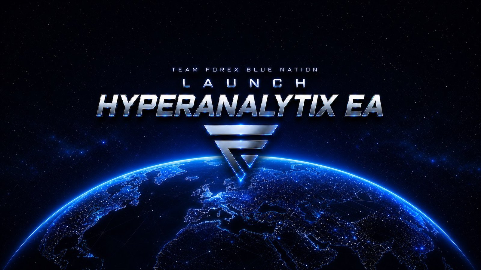HyperAnalytiXEA launch artwork over a luminous digital Earth